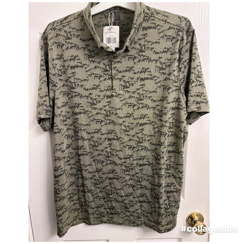 Men's Green Patterned Polo Shirt